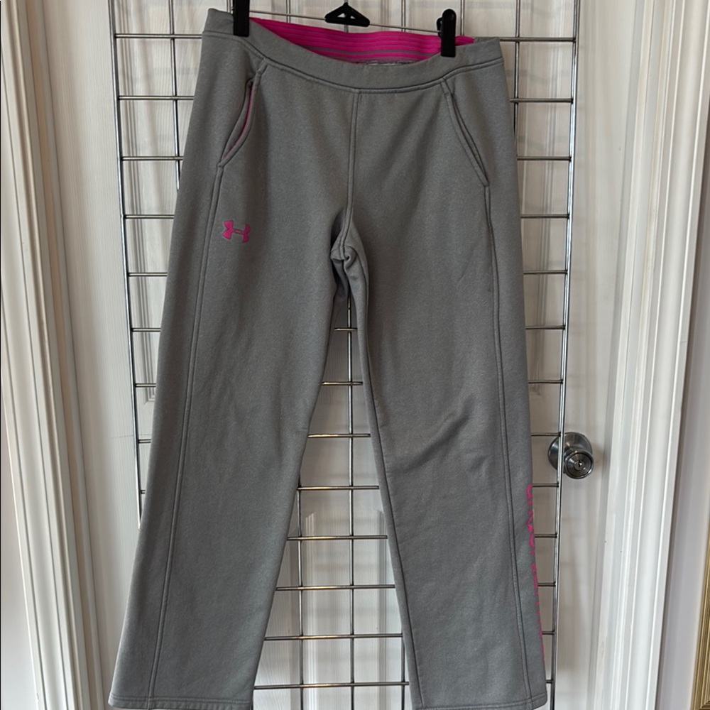 Under Armour Gray and Pink Joggers with Sporty Accents